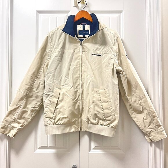 Tommy Hilfiger Hooded Lightweight Zip Up Jacket Ivory  - M - Picture 1 of 11